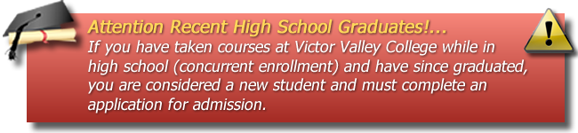 Attention Recent High School Graduates - Important Registrat