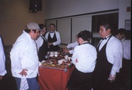 TropicalBanquet.jpg 2000 Gourmet Dinner and Evening at the Oscars, setting up de